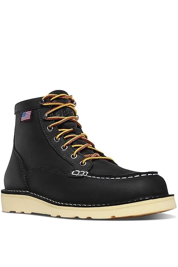 6 Bull Run Moc Toe Work Boots for Women - Durable Full-Grain Leather with Non Slip Wedge Outsole and 3-Density