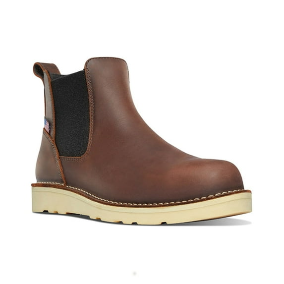 Danner Men's 6" Bull Run Chelsea Wedge Work Boot Steel Toe Brown 7.5 EE US