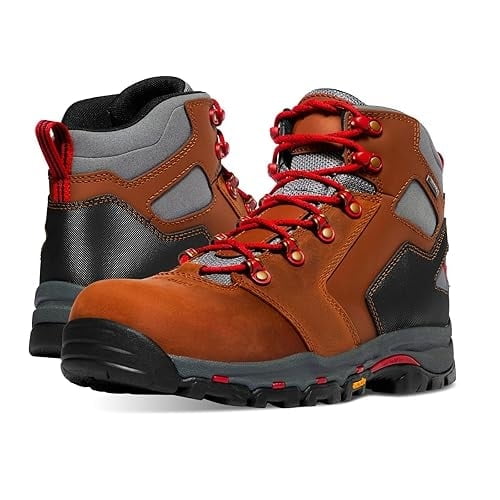 Danner Caliper 6 Waterproof Work Boots For Men - Brown, 11.5 EE, Full-Grain Leather With Non-Slip Outsole