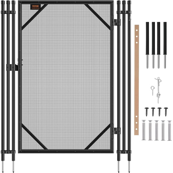 Danniu Pool Fence, 4 x 2.5 FT Pool Gate for Inground Pools, Pool Safety Fence Gate Kit with Stainless Steel Latch, Removable Child Safety Pool Fencing, Black, 4FTx2.5FT
