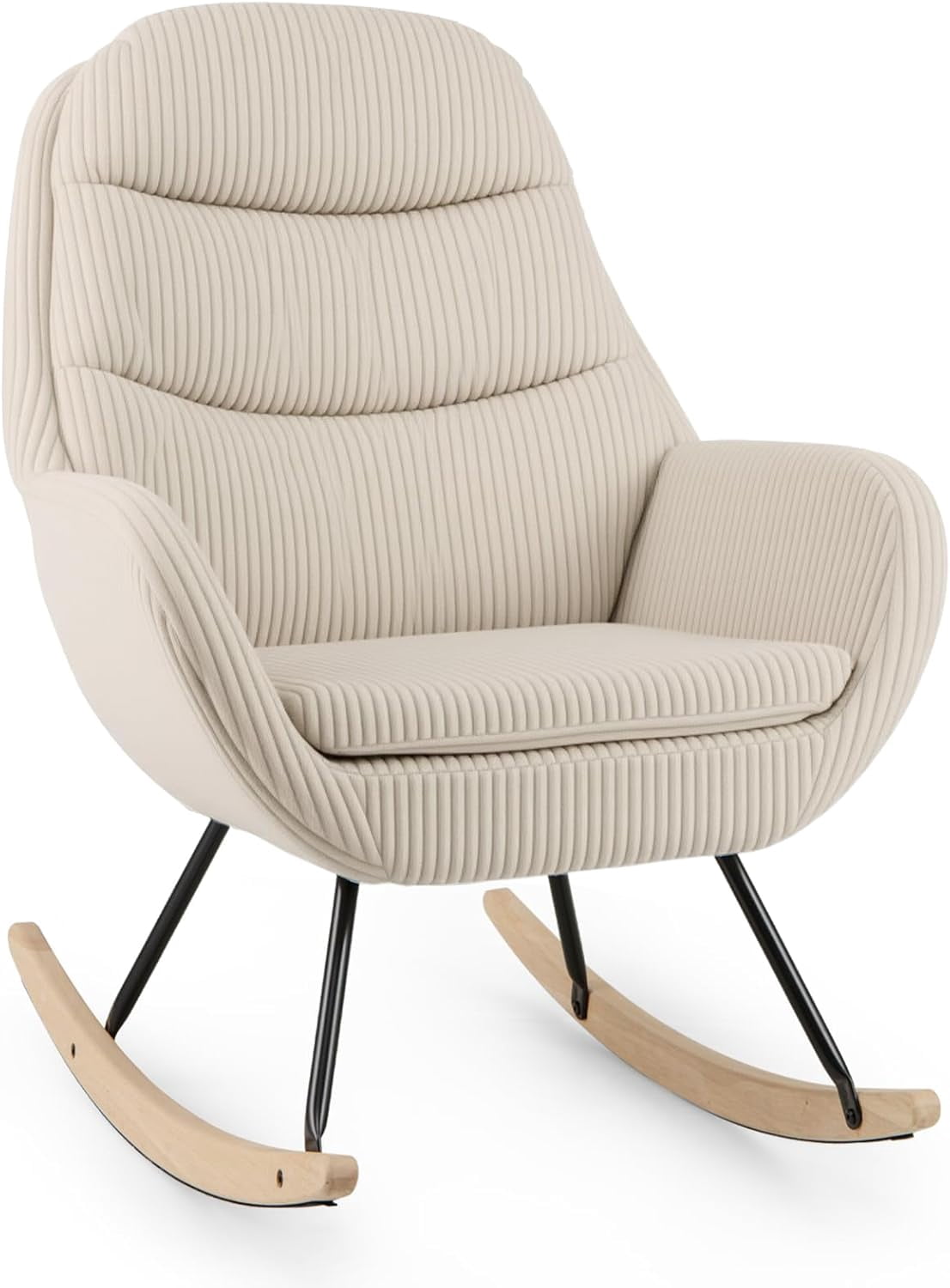 Sturdy Rocking Chair Danniu Rocking Chair Nursery, Upholstered Glider Rocker with Padded ...