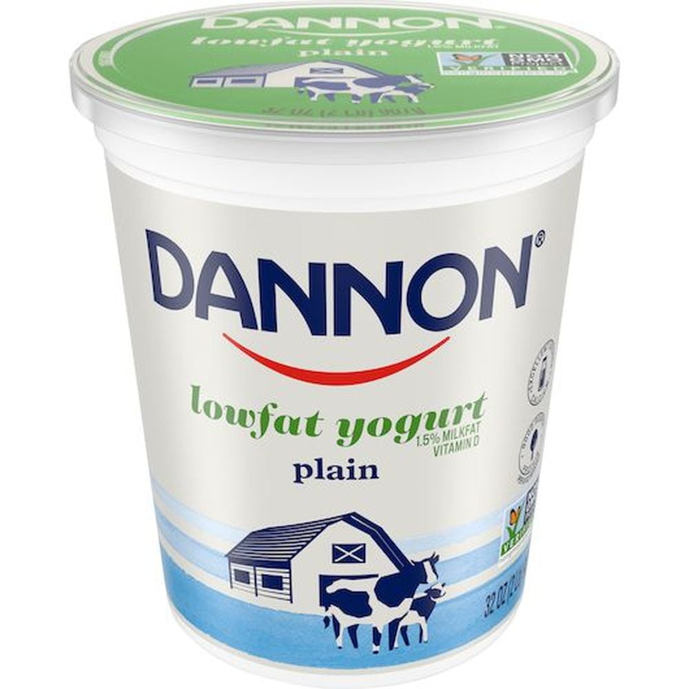 Dannon All Natural Plain Lowfat Yogurt, 32 Ounce -- 6 per Case.