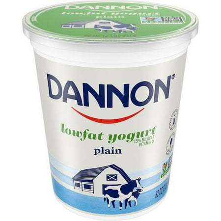 Dannon All Natural Plain Lowfat Yogurt, 32 Ounce -- 6 per Case.