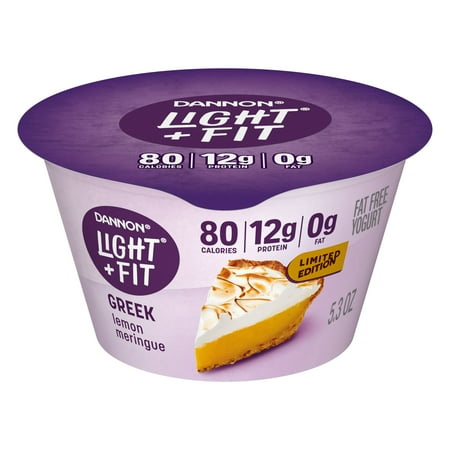 Light + Fit Lemon Meringue Greek Fat Free Yogurt Cup, 5.3 oz