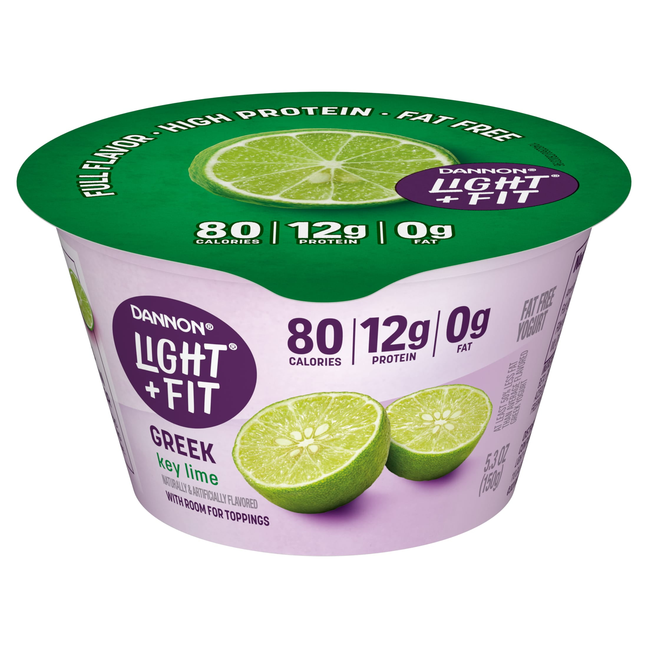 Dannon Light + Fit Key Lime Greek Fat Free Yogurt Cup, 5.3 oz