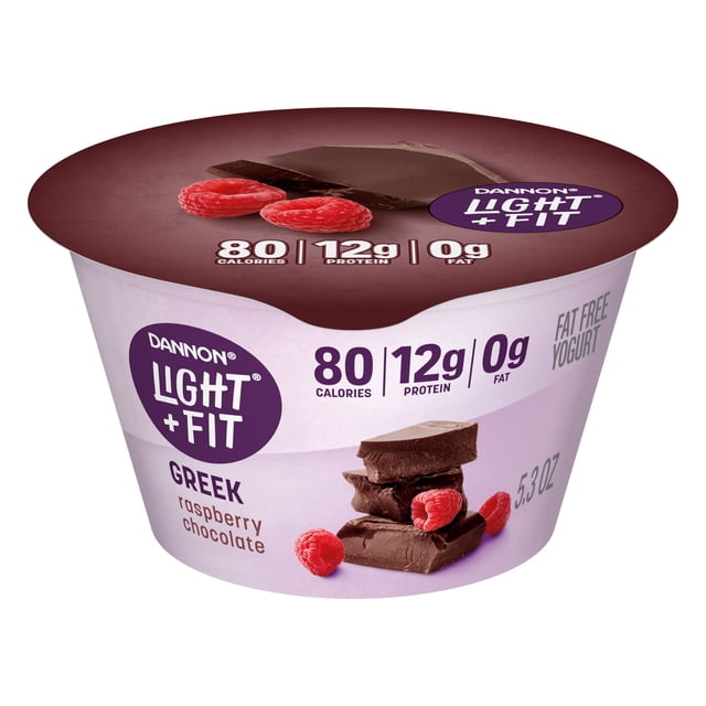 Dannon Light + Fit Raspberry Chocolate Greek Fat Free Yogurt Cup, 5.3 ...