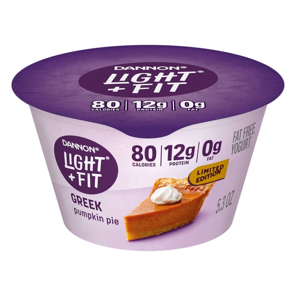 Light + Fit Pumpkin Pie Greek Fat Free Yogurt Cup, 5.3 oz