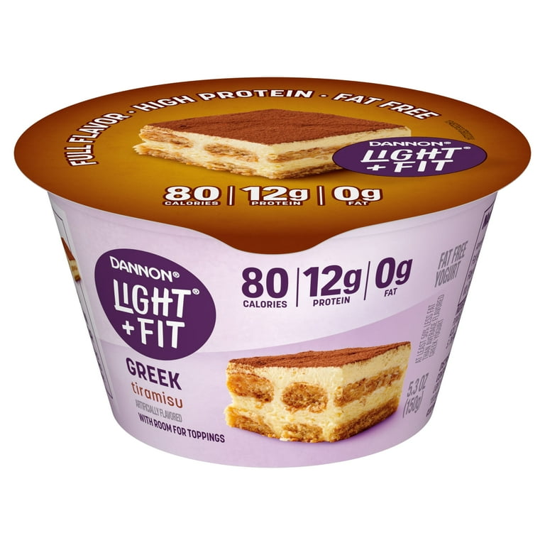 Dannon Light Fit Tiramisu Greek Fat Free Yogurt Cup 5.3 oz