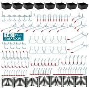 Dannxw 148-Piece Steel Pegboard Tool Organizer Assortment SetBlack Boxs