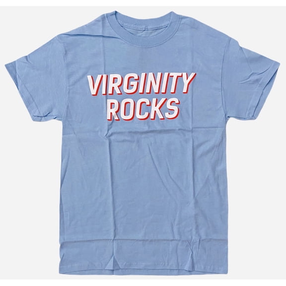 Danny Duncan Men's Virginity Rocks Rocas Graphic Tee T-Shirt (Large, Light Blue (Virginity Rocks))