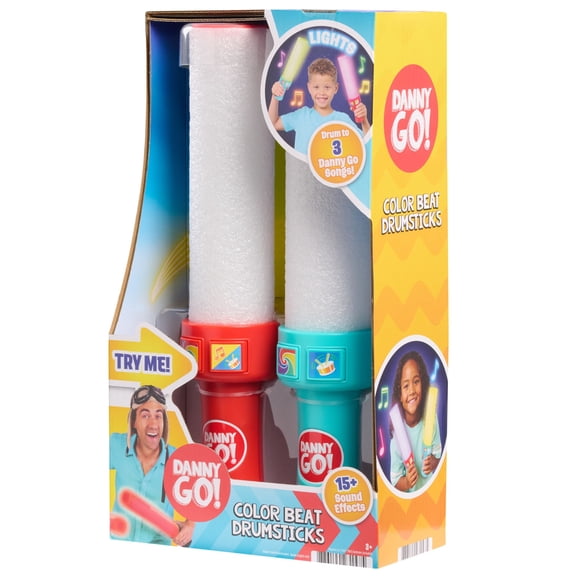 Open Box Danny Go! Color Beat Light-Up Musical Drumsticks Officially Licensed Toy for Kids Ages 3 and up