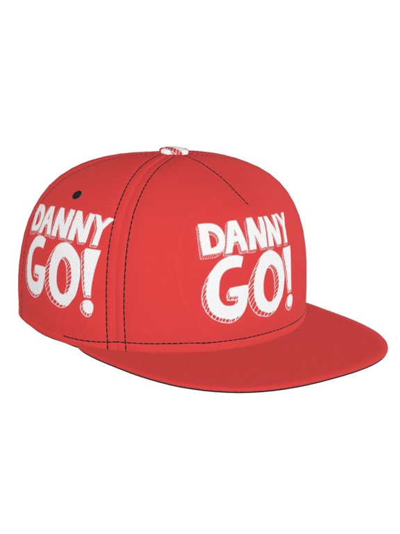Go Logo Kids Flat Brim Snapback Hat, Red Adjustable Youth Baseball Cap for Fans