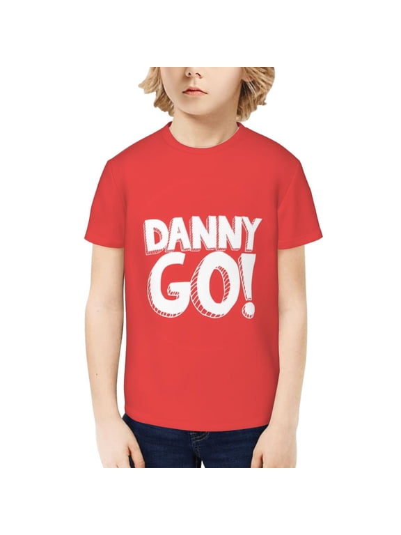 Go Logo Kids Graphic Short Sleeve T-Shirt, Red Youth Tee for Boys Girls Fans