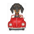 thumbnail image 1 of Danny Gordon Art 'Black Dachshund Red Volkswagon' Canvas Art, 1 of 3