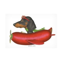 Danny Gordon Art 'Black Dachshund in Red Plane' Canvas Art