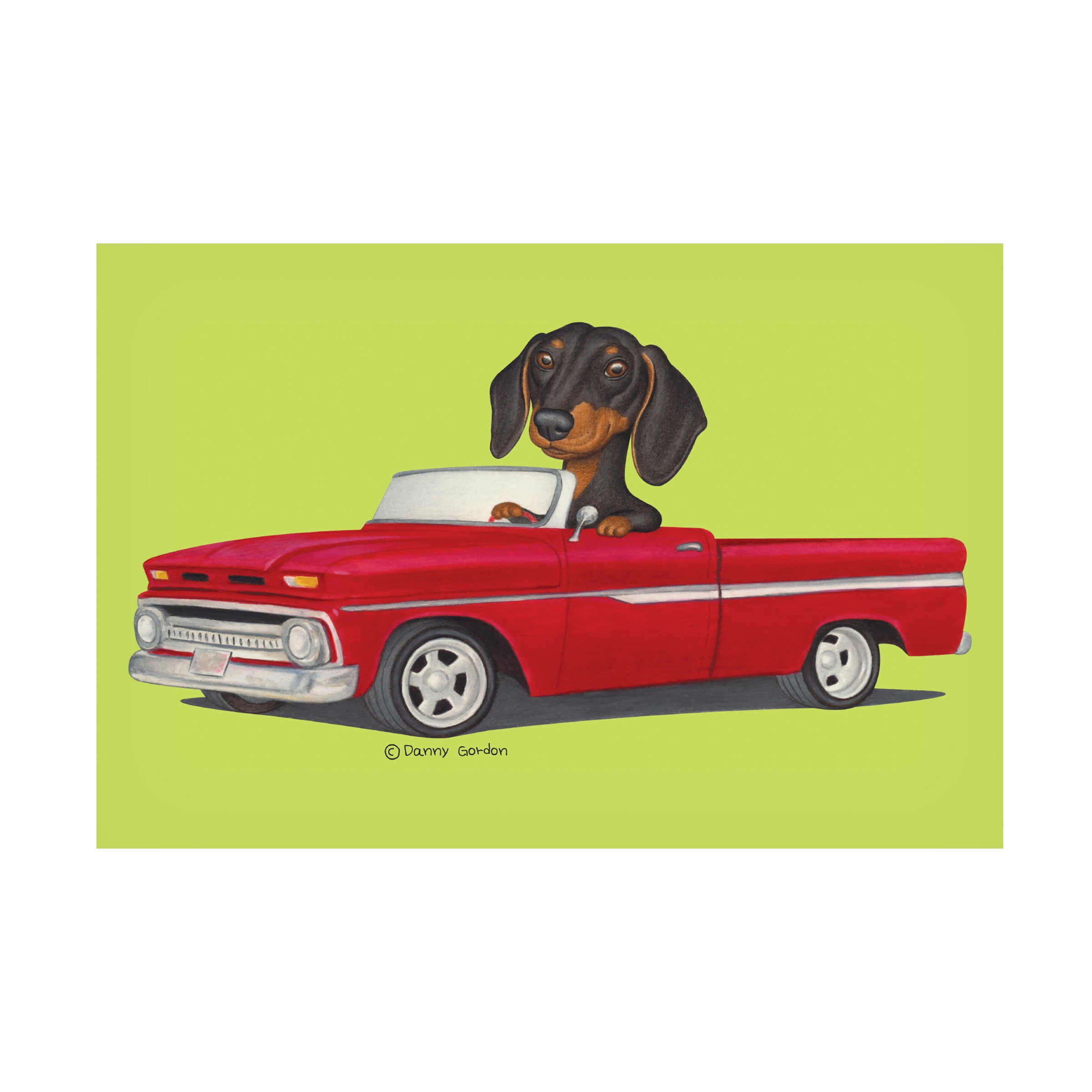 Danny Gordon Art 'Black Dachshund in Red Truck' Canvas Art