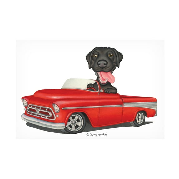 Danny Gordon Art 'Black Lab in Red Truck' Canvas Art