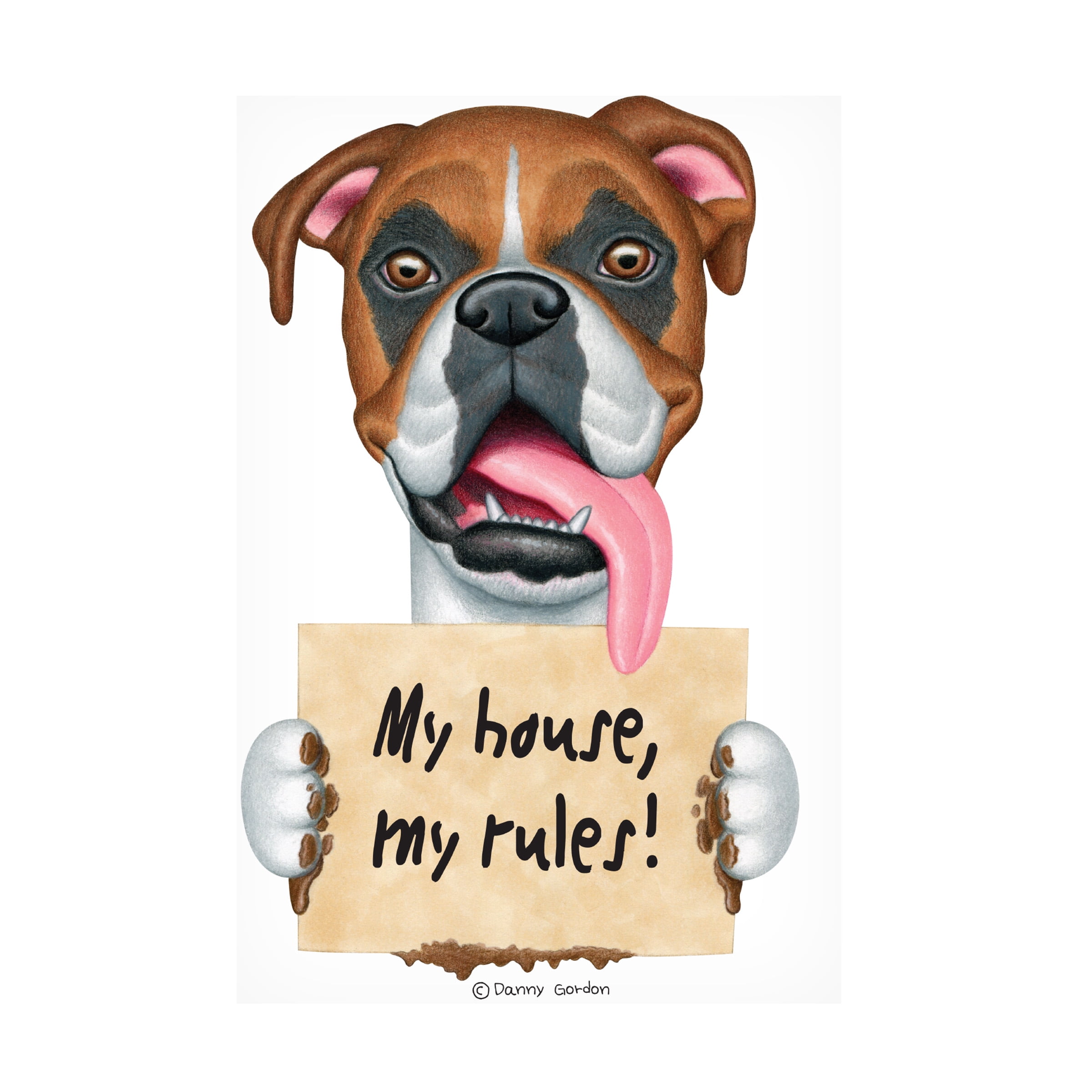 Danny Gordon Art 'Boxer Holding Muddy Sign' Canvas Art