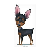 Danny Gordon Art 'Miniature Pinscher Blue Collar' Canvas Art