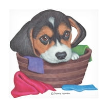 Danny Gordon Art 'Tri Color Beagle in Basket' Canvas Art