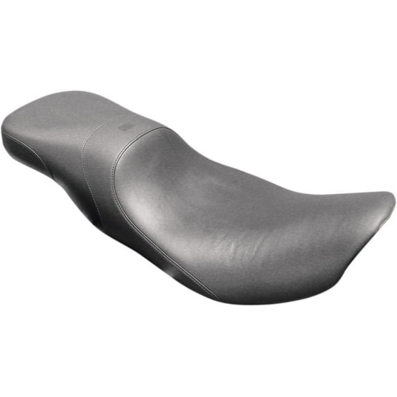 Danny Gray Weekday 2-Up XL Motorcycle Seat - Plain Smooth, Black Vinyl & Leather, FXD 2006-2017, Made in USA (21-411)