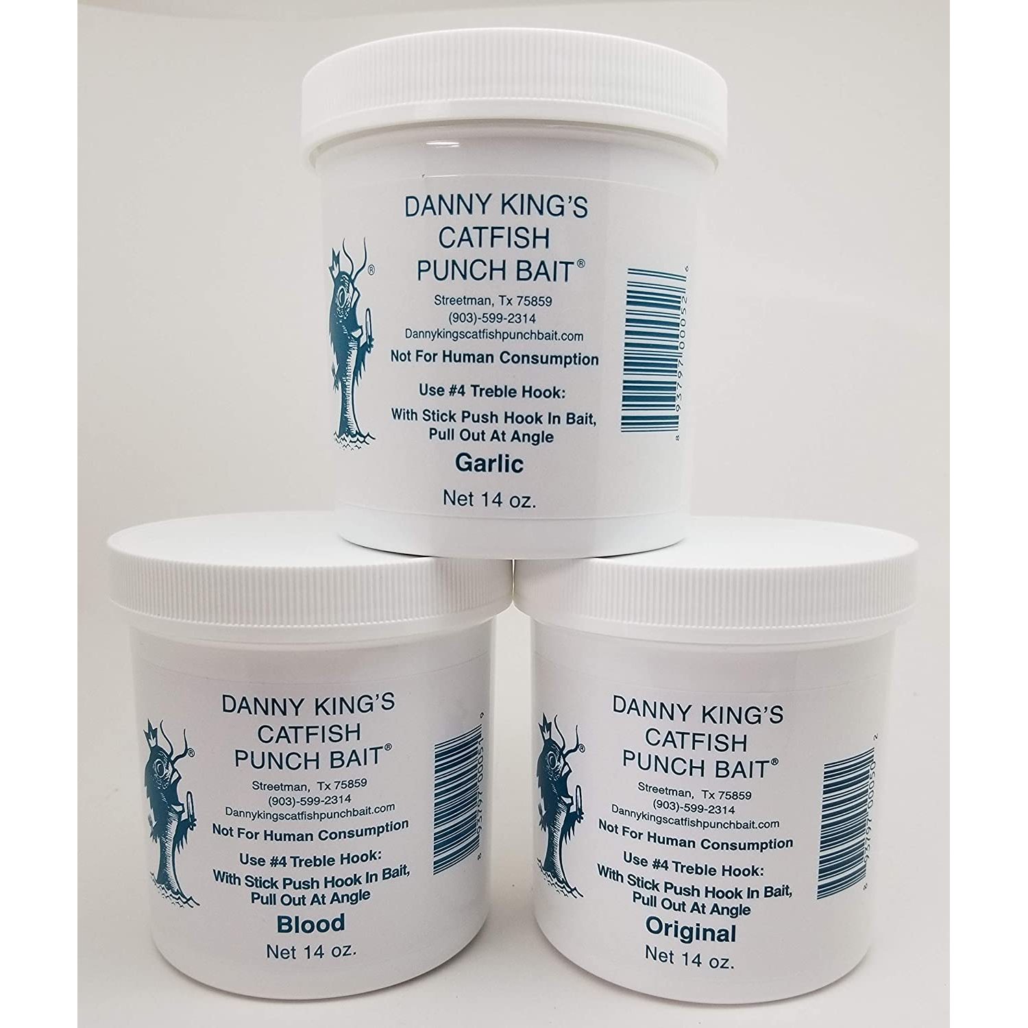 Danny King's Catfish Punch Bait – Garlic Scent – 14 Oz Jar – Made In USA