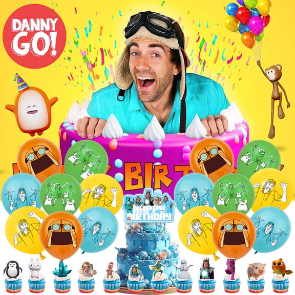 Danny Party Supplies Set Balloons Cake Toppers Banner Birthday Decor Theme Party
