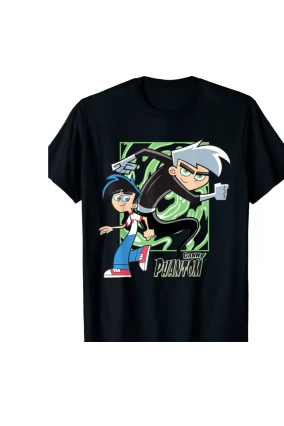 Danny Phantom Cartoon T-shirt Black Cotton Tee All Sizes S to 5XL
