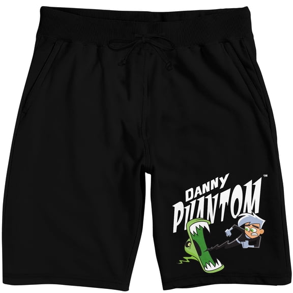 Danny Phantom Character Logo Adult Black Sleep Pajama Shorts-XS