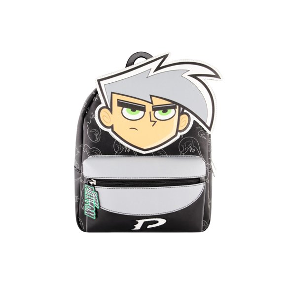 Danny Phantom Mini Backpack, Small Travel Bag for Men and Women, Adjustable Shoulder Straps, Black, 11 Inch