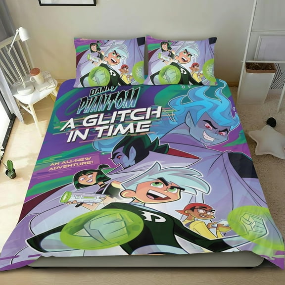 Danny Phantom Themed Bed Sheet Set Three Piece Set 36x75 Inches Comfortable And Skin Friendly Unique Design Creating A Star Studded Night