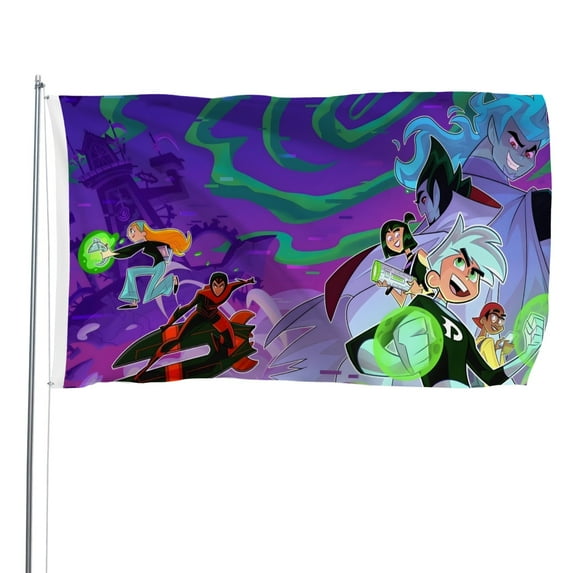 Danny Phantom-themed Printed Flag Perfect gift for fans, friends, and family members, and suitable for indoor and outdoor activities, party decorations.35.4"x59" (90cm×150cm)
