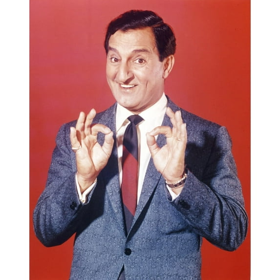 Danny Thomas Posed in Blue Caot and Red Background Photo Print (24 x 30)