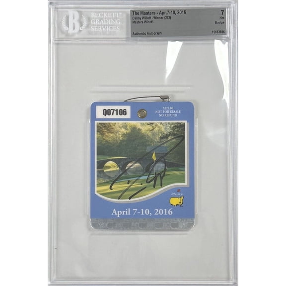Danny Willett Signed 2016 Masters Badge Beckett Authentic 7 Nm 15653686