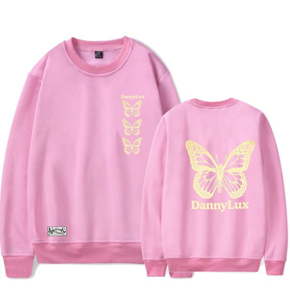 DannyLux BUTTERFLY Crew Neck Sweatshirt 2023 Concert Merch Popular Graphics sided Print Unisex Trendy Casual Streetwear Sweatshirt