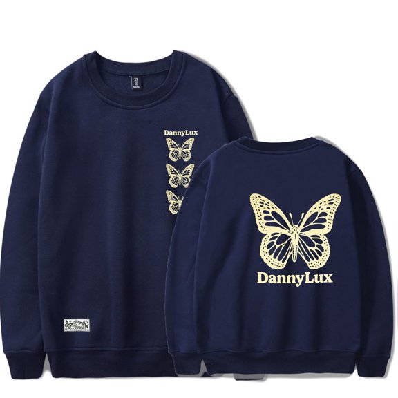 DannyLux BUTTERFLY Crew Neck Sweatshirt 2023 Concert Merch Popular Graphics sided Print Unisex Trendy Casual Streetwear Sweatshirt