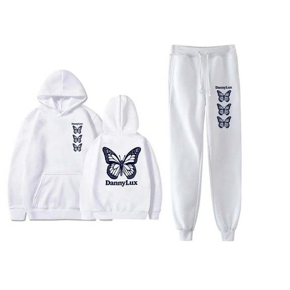 DannyLux Butterfly Hoodie Pant 2 Piece Suit DLUX Album Pant 2 Piece Set Winter Suit