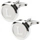 Dannyshi Mens Classic Stainless Steel Initial Cufflinks 26 Alphabet ...