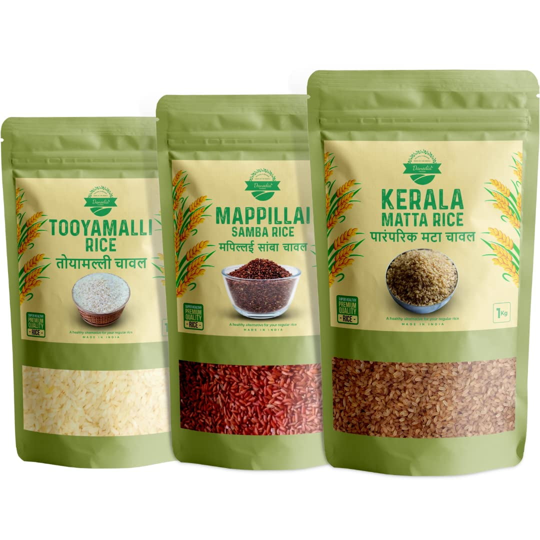 Danodia Foods Organic Traditional Rice - 1kg Each | Pack Of 3 Combo ...