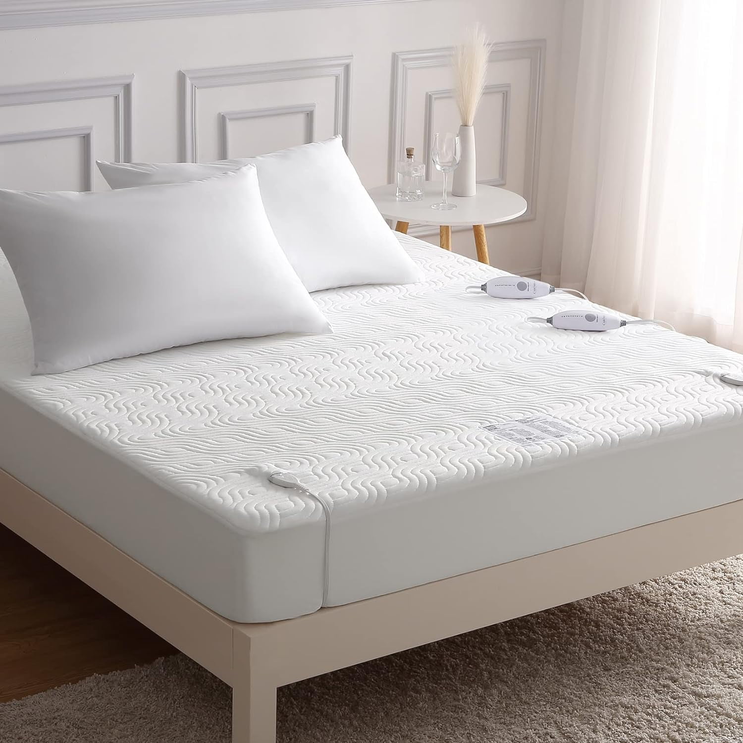 Danolaps Electric Heated Mattress Pad 10 Heat Settings Dual Control with 10 Hour Auto Off,Air