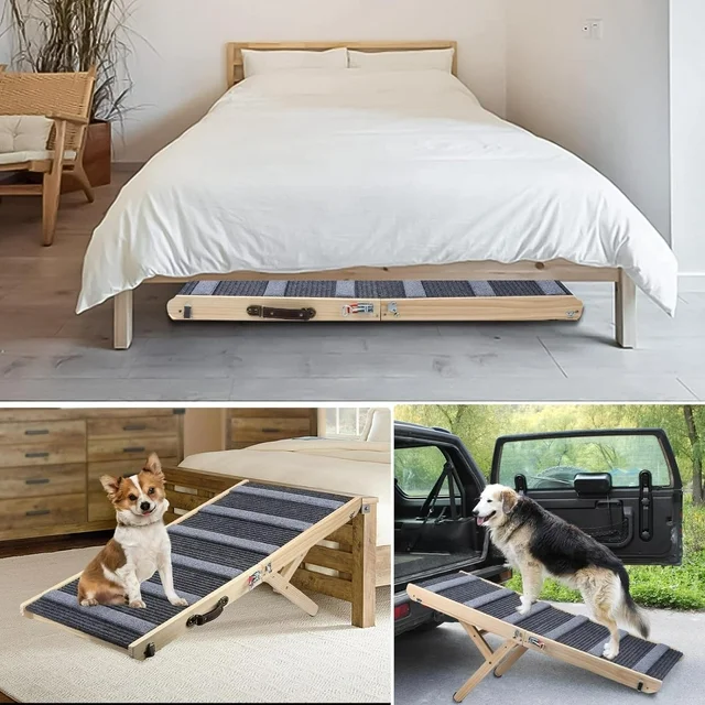 Danolaps Folding Dog Ramp,Adjustable Dog Ramp for High Beds,Couches