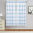 thumbnail image 1 of Danolaps Kitchen Valance,Waffle Weave Textured Farmhouse Window Treatment Decor Curtains Dyed Striped Pattern Curtain Valance With Rod Pocket Cafe Curtains,One Panel, 1 of 9