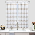 thumbnail image 1 of Danolaps Kitchen Valance,Waffle Weave Textured Farmhouse Window Treatment Decor Curtains Dyed Striped Pattern Curtain Valance With Rod Pocket Cafe Curtains,One Panel, 1 of 9