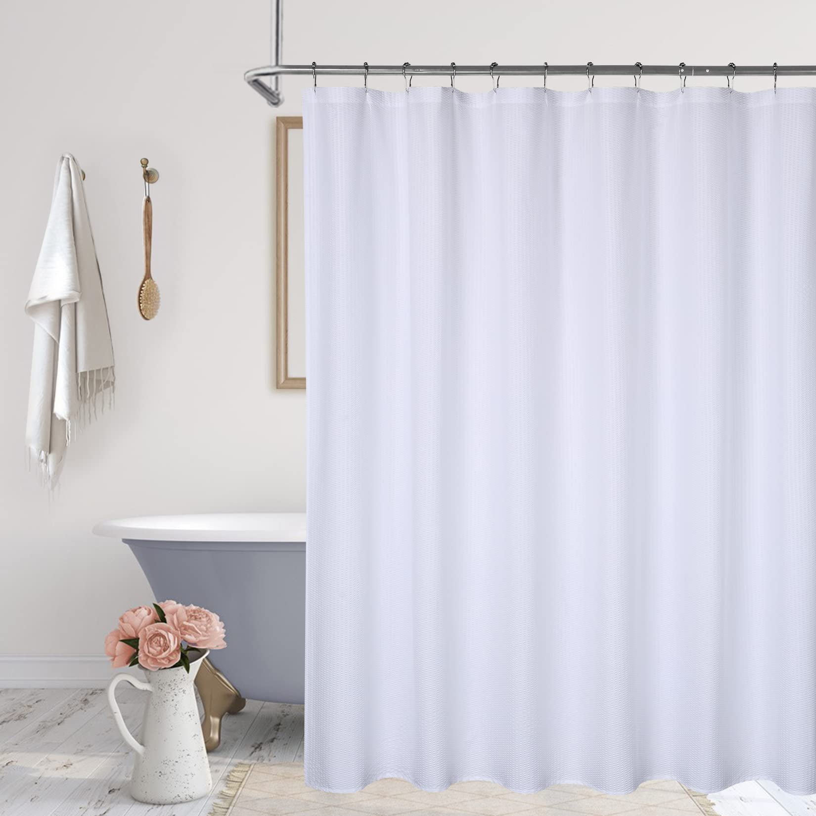 Danolaps Water Resistant Shower Curtain Liner with 3 Magnets - Soft Cloth Bathroon Shower Liner ...