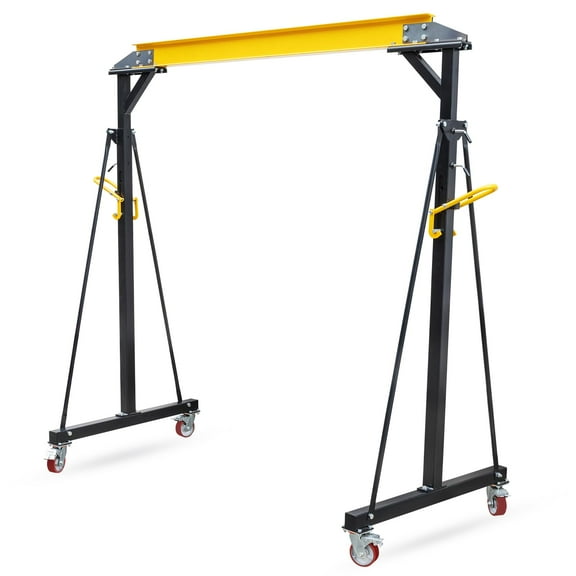 Danolapsi 1 Ton Adjustable Gantry Crane,, Portable Shop Lift Hoist, 97" to 141" Height Adjustable Heavy Duty Steel Gantry Crane for Factories Warehouse, 2200 Lbs Loading Capacity