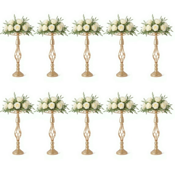 Danolapsi 10 Pcs Metal Flower Stands Wedding Centerpieces for Table Decorations, Elegant Metal Flower Arrangement Stands, Flower Vases for Party Celebration Birthday Event Reception Home Decor