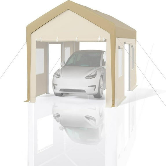 Danolapsi 10'x20' Replacement Canopy Cover Top Heavy-Duty Carport Cover,160G PE Waterproof & UV-Resistant Replacement Canopy Top Only Easy Installation(Frame Not Included)