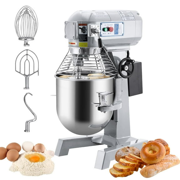 Danolapsi 10QT/15QT/30QT Commercial Food Mixer, Electric Stand Mixer with Stainless Steel Bowl, Heavy Duty Commercial Mixer with 3 Speeds Adjustable for Bakeries Pizzerias Restaurants，600W /1100W