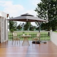 thumbnail image 1 of Danolapsi 10ft Cantilever Patio Umbrella with Base Included, 360 Rotation Double Top Rectangle Offset Patio Umbrella with Solar Lights and 8 Steel Ribs, for Backyard, Deck & Pool, 1 of 7