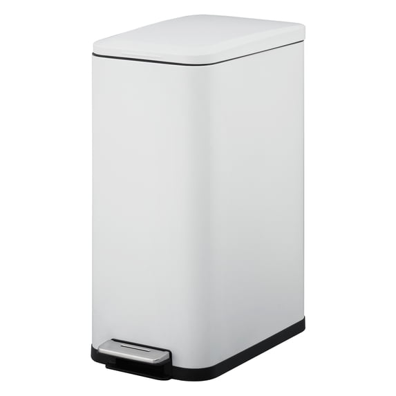Danolapsi 13 Gallon Step Trash Can, Stainless Steel Kitchen Garbage Bin with Soft-Close Lid & Removable Inner Bucket, Fingerprint-Resistant Slim Rectangle Design for Narrow Spaces